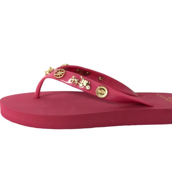 NIB COACH ALYSSA CHARMS EMBELLISHED FLIP-FLOP SANDALS - Picture 3 of 7